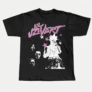 Y2K Crew Neck Uzi Graphic Tee for Men - Casual , Heavy Cotton 90s T-shirt - Vintage Menswear Top Streetwear