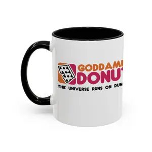 Goddamnit Donut Coffee Mug, Dungeon Crawler Carl, Double-Sided 11oz,Sarcastic Reader Gift, Birthday Present for Fantasy Fans, Christmas Stocking Stuffer, Office Humor Drinkware, Unique Anniversary Gift for Him Her.