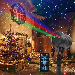 Laser Christmas Projector Lights Outdoor, Holiday Projector Lights with Timer and Memory Function,3-Color (RGB) Wide Coverage, IP65 Waterproof, Suitable for Outdoor House Decorative