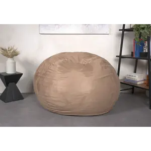 5-Foot Comfortable High-Density Shredded Foam Bean Bag Chair for and Adults, with Removable Microsuede Cover, Ideal Reading and Bedroom Floor Lounge, Tuscany