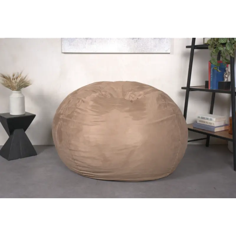 5-Foot Comfortable High-Density Shredded Foam Bean Bag Chair for and Adults, with Removable Microsuede Cover, Ideal Reading and Bedroom Floor Lounge, Tuscany