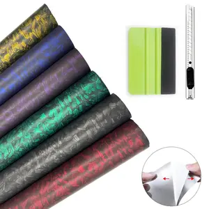 Matte Forged Carbon Fiber Vinyl Wraps, Car Body Wraps with Self-Adhesive for DIY Use, Vehicle Interior and Exterior Films Rolls with Air Release Technology 1ft x 5ft