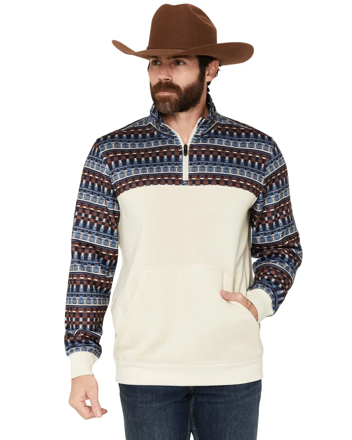 Rank 45 Men's 45&Reg; Men'S Stripegrove 1/4 Pullover - Rmho23sw73-Snd
