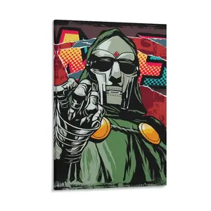 MF DOOMs Canvas Poster. Wall Decor Art. Living Room & Bedroom Decoration. Gift Idea. Hip-hop Inspired Painting. Poster Canvas Wall Art For Bedroom Decor Bar Office Room Decor Gift