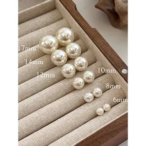 6 Pairs Classic Simple Pearl Stud Earrings For Women, Summer Jewelry (Pearls May Have Minor Flaws And Size Variations, Which Are Normal)