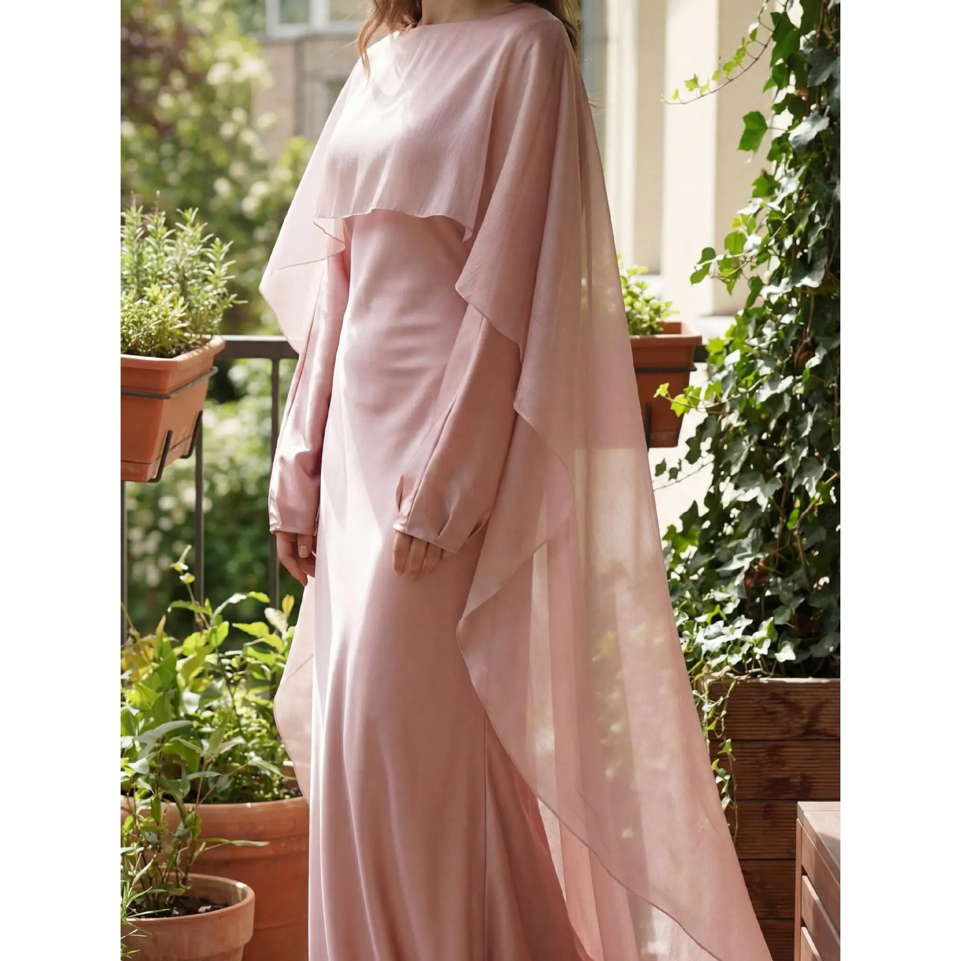 Dubai Cape Abaya Eid Djellaba Women Muslim Evening Dress Turkey Kaftan  Ramadan Islam Jalabiya Caftan Marocain Femme Robe Abayas