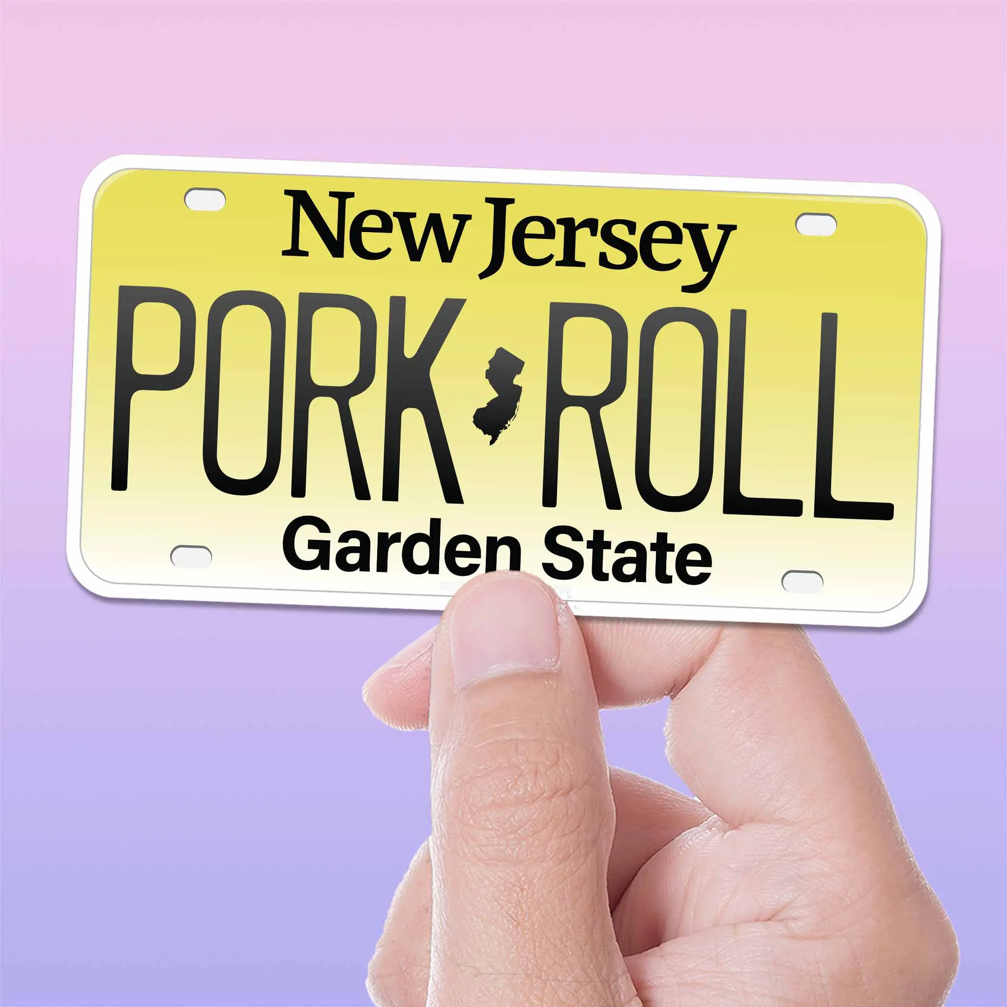 Pork Roll NJ License Plate Sticker