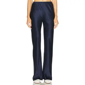 EAVES Loretta Silk Pants in Navy