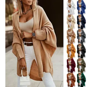 Women's Cardigan Sweater Open Front Long Batwing Sleeve Cardigan Oversized Coat Sweater