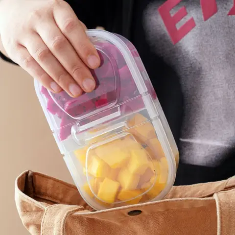 1 Pc Fridge Storage Container, Single‑Opening / Double‑Opening Lid Design, Transparent Dust‑Proof Easy‑To‑Clean Reusable Plastic Food Storage Box for Fruit & Vegetable, Kitchen Organizer, Reusable Food Containers