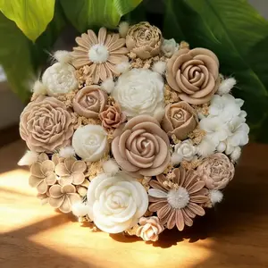 6-Piece Floral Silicone Mold Set, Tulip, Rose, Lace Rose, Peony, Daisy, Night Blooming Jasmine, 3D Candle Molds for DIY Crafts