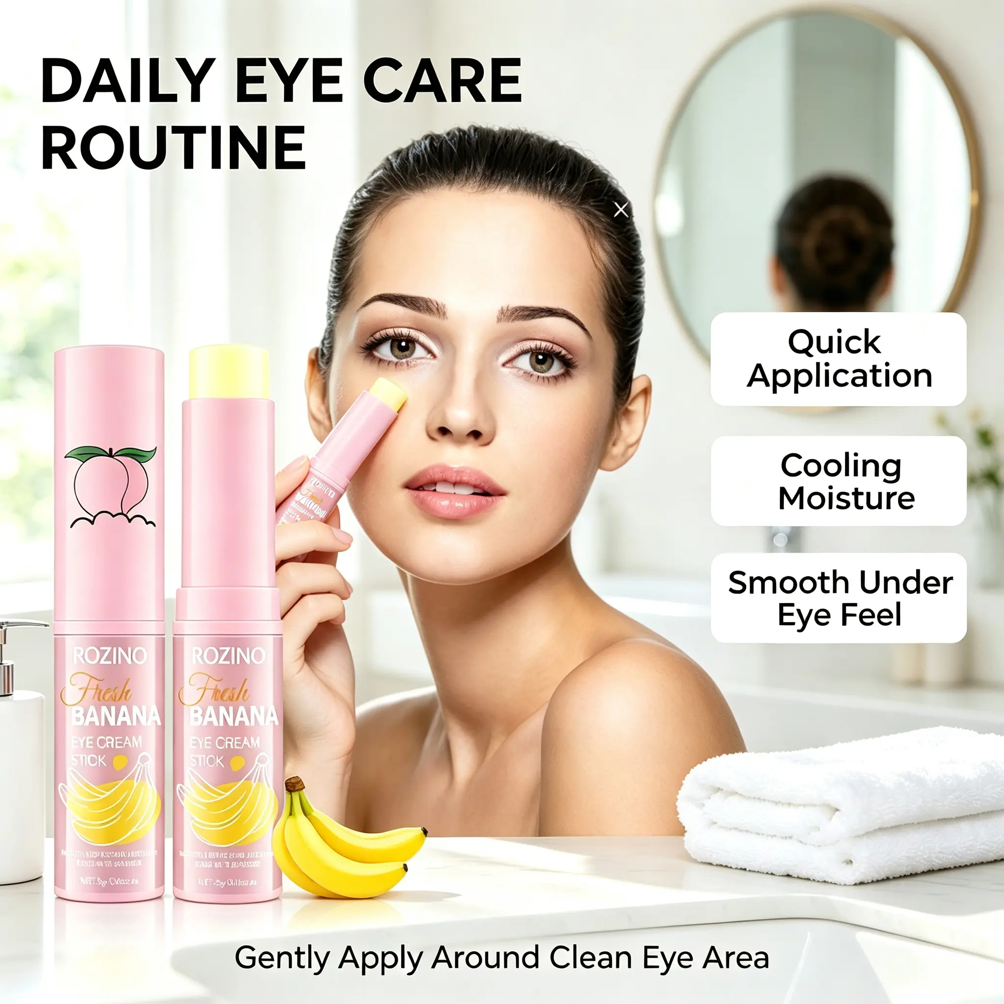 3 Pcs BARUBT Collagen Caffeine  Serum Stick, Anti-Aging  Balm, Smooth Fine Lines, Relieve  Bags, Revitalize Tired Under- Skin, Hydrating Daily  Care wrinkle puffy honey eye care serum
