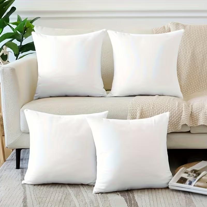Lux Decor 4 Pack Throw Pillow Inserts – Soft Fluffy Square Cushion Fillers, Lightweight 100% Polyester Down Alternative Decorative Pillows for Couch, Sofa, Bed & Living Room, Available in 6 Sizes