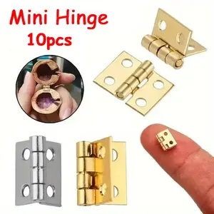 Mini Hinges Set (10pcs), Handmade Model Accessories, Ideal for DIY Projects & Creative Crafts, Durable Miniature Hardware Solutions