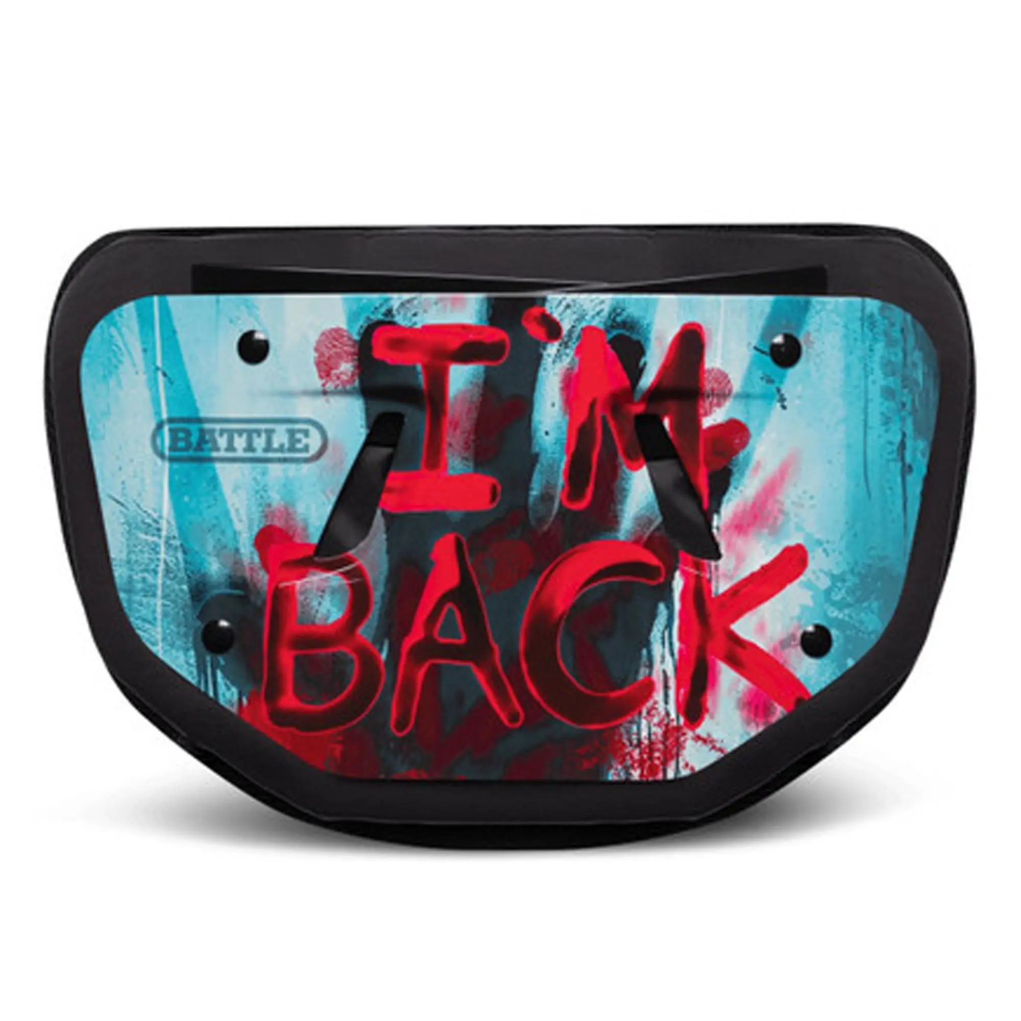 Battle Sports " I'M BACK " Football Backplate - Blue/Red