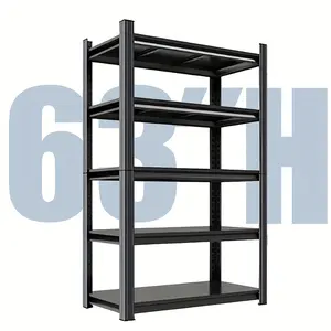 2000 lbs Heavy Duty 5-Tier Steel Garage Shelving Unit - Adjustable Height, Rust-Resistant Powder Coated Metal Storage Rack, Easy 10-Minute Assembly, 63" H x 19.7" W x 13.8" D, Multi-Functional Organiser Shelf for Workshop, Basement, Pantry
