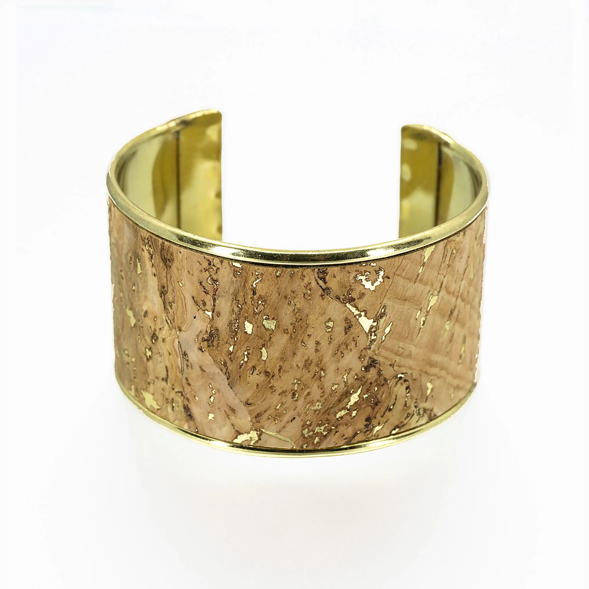 Portuguese Cork Channel Cuff - Metallic Gold Marble