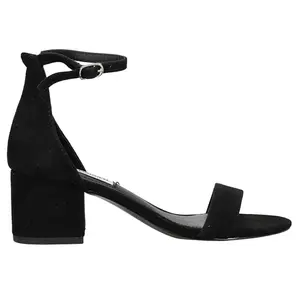 Steve Madden Womens Irenee Ankle Strap Block  Dress Sandals Mid Heel 2-3" - Black