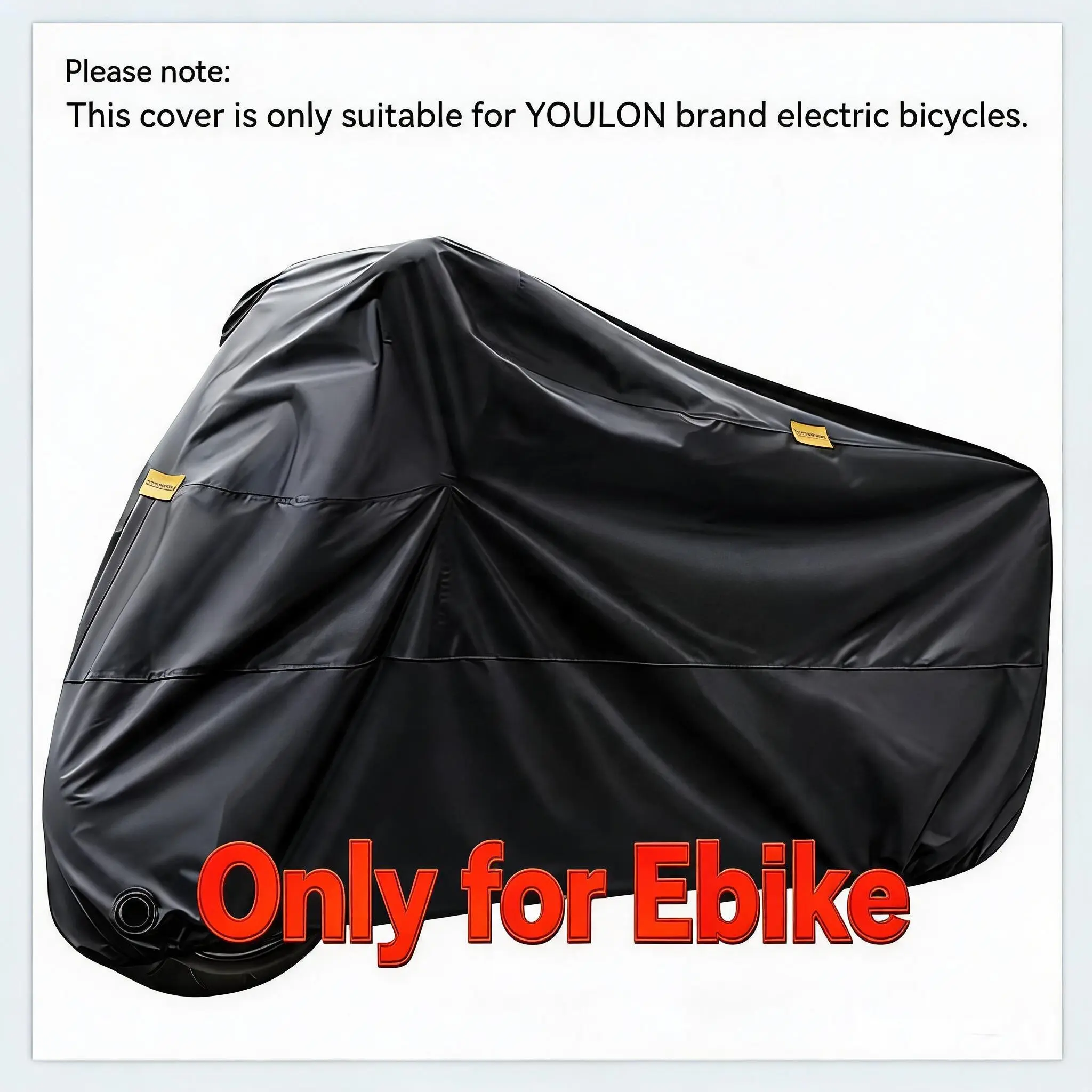 Waterproof Black E-Bike Cover, Only for YOULON Brand Electric Bicycles, All-Weather UV & Sun Protection, Windproof & Dustproof, Scratch-Resistant & Fade-Resistant, Heavy-Duty Fabric for Long-Lasting Outdoor & Indoor Use