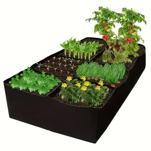 US Local Delivery, 4-Grid Elevated Raised Garden Bed with Legs, 70.8x13.7in - Ideal for Vegetables, Flowers & Succulents, Vegetables Growing Planter, Durable Rectangle Planter Garden Box, Indoor/Outdoor Gardening, Rattan-Style Planting Container