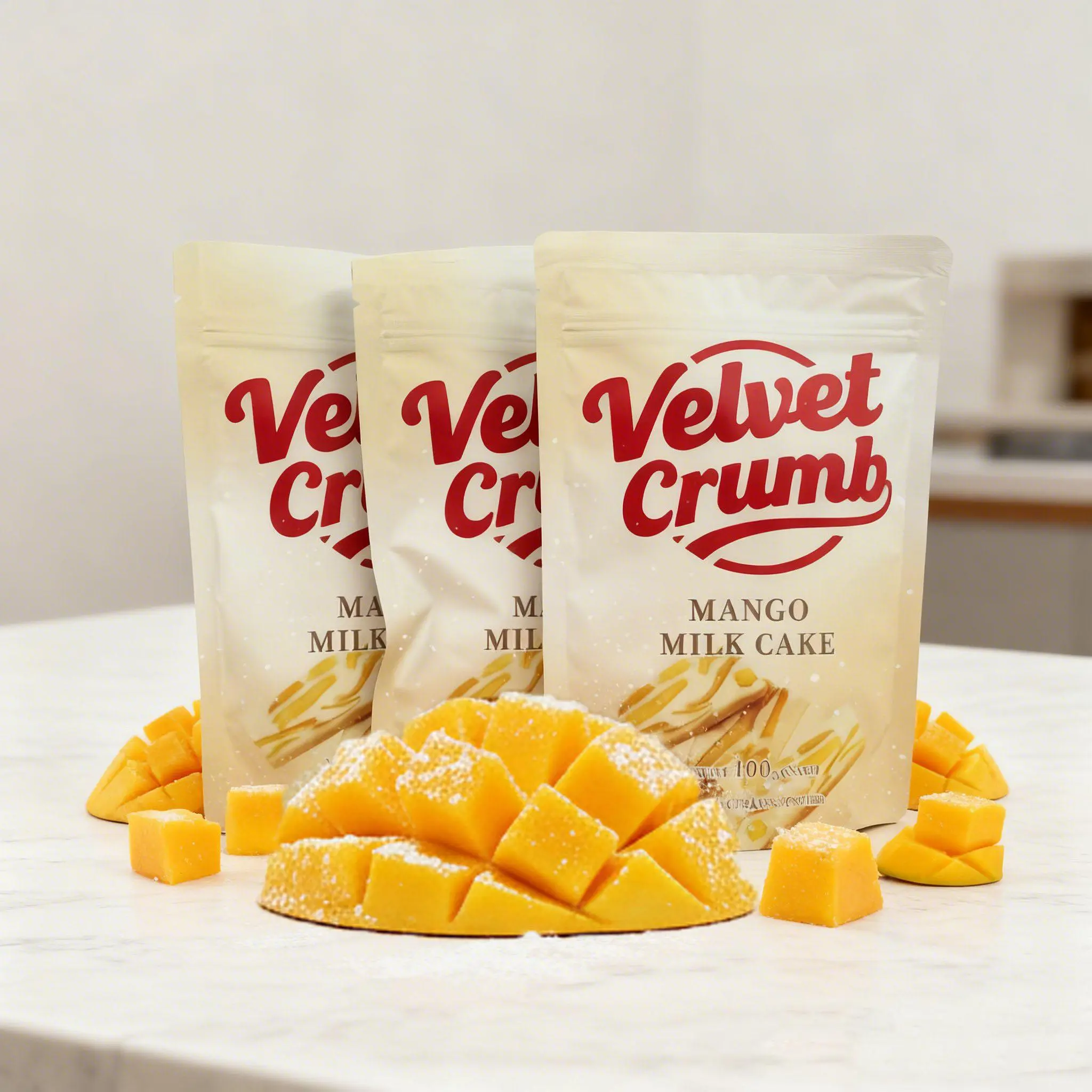 3-Pack Ambient Sweet Classic Asian Mango Nougat Milk Candies (3x100g), Soft-Chewy Plant-Based Gluten-Free On-the-Go Snack, Ideal for Gifting, Vegan