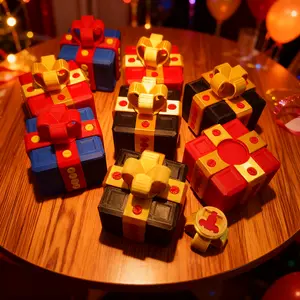 Funny Prank Gift Box with Plastic Screws, Interactive Geometric Puzzle Joke Toy, Perfect for Christmas, Birthday, Valentine's Day