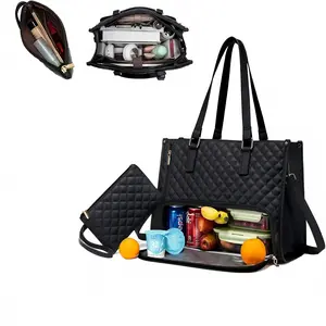 Stitched Lunchbox Storage Bag with Insulated Compartment, Insulated Lunchbox Cooler, 15.6 Inch Laptop Case, Includes Small Pouch, Ideal for Business, Work, Nursing, Office, Outdoor