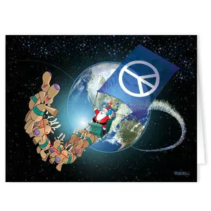 Stonehouse Collection Peace on Earth Christmas Card - 18 Peace Christmas Cards - Earth Cards - World Peace Cards
