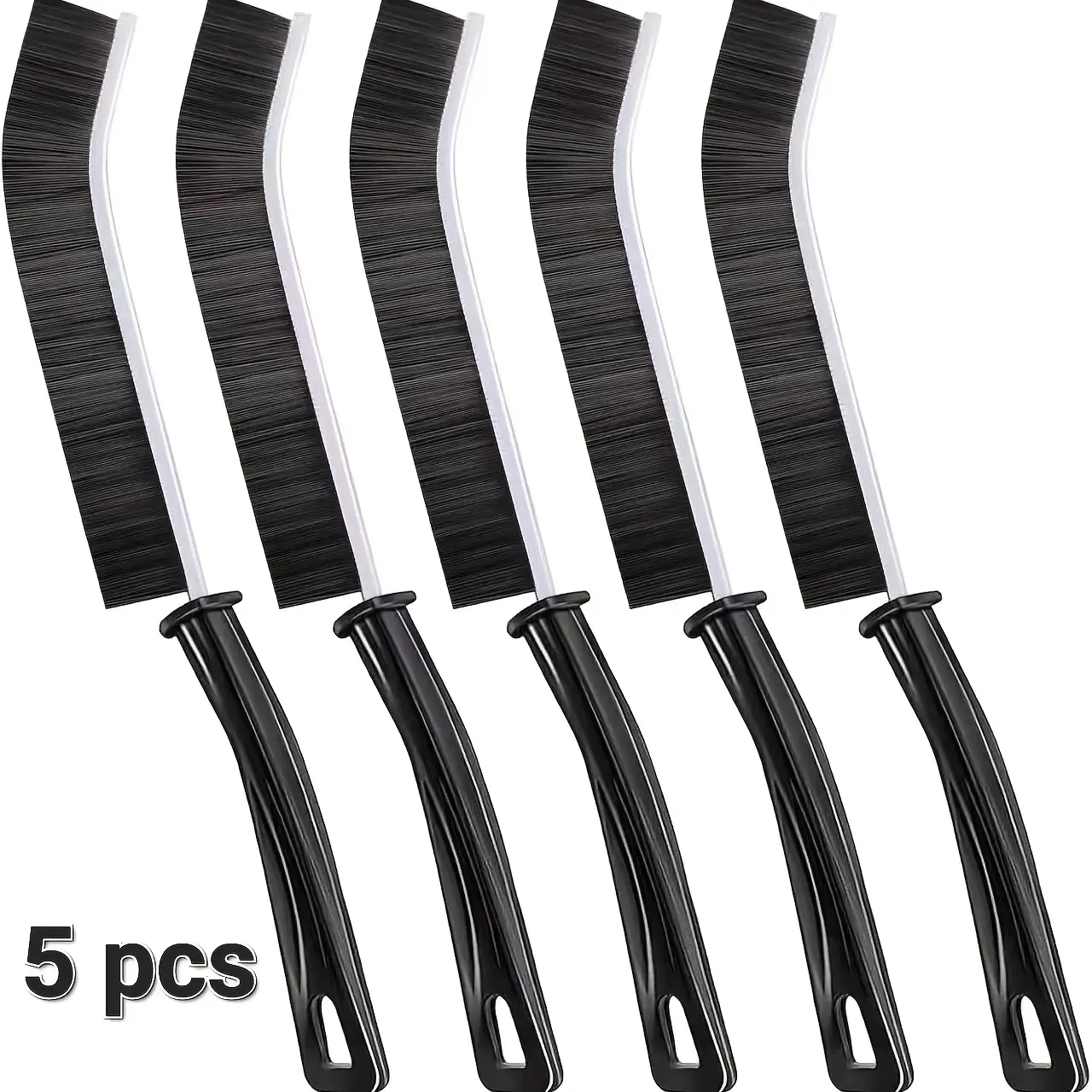 5-Pack Stiff-Bristle Grout Cleaner Brushes, Heavy-Duty Compact Grout Cleaner Brushes with Ergonomic Handles, PET Stiff-Bristle Grout Cleaners, Suitable for Shower Tiles, Toilets, and Tight Spaces in the Kitchen