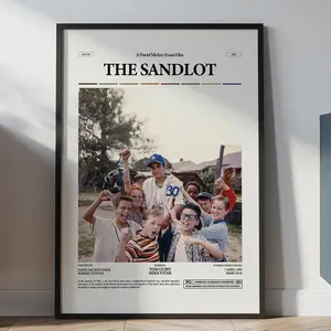 The Sandlot Poster, David Mickey Evans Film Poster, Tom Guiry and Mike Vitar Starring The Sandlot Print, Family Movie Wall Art Idea