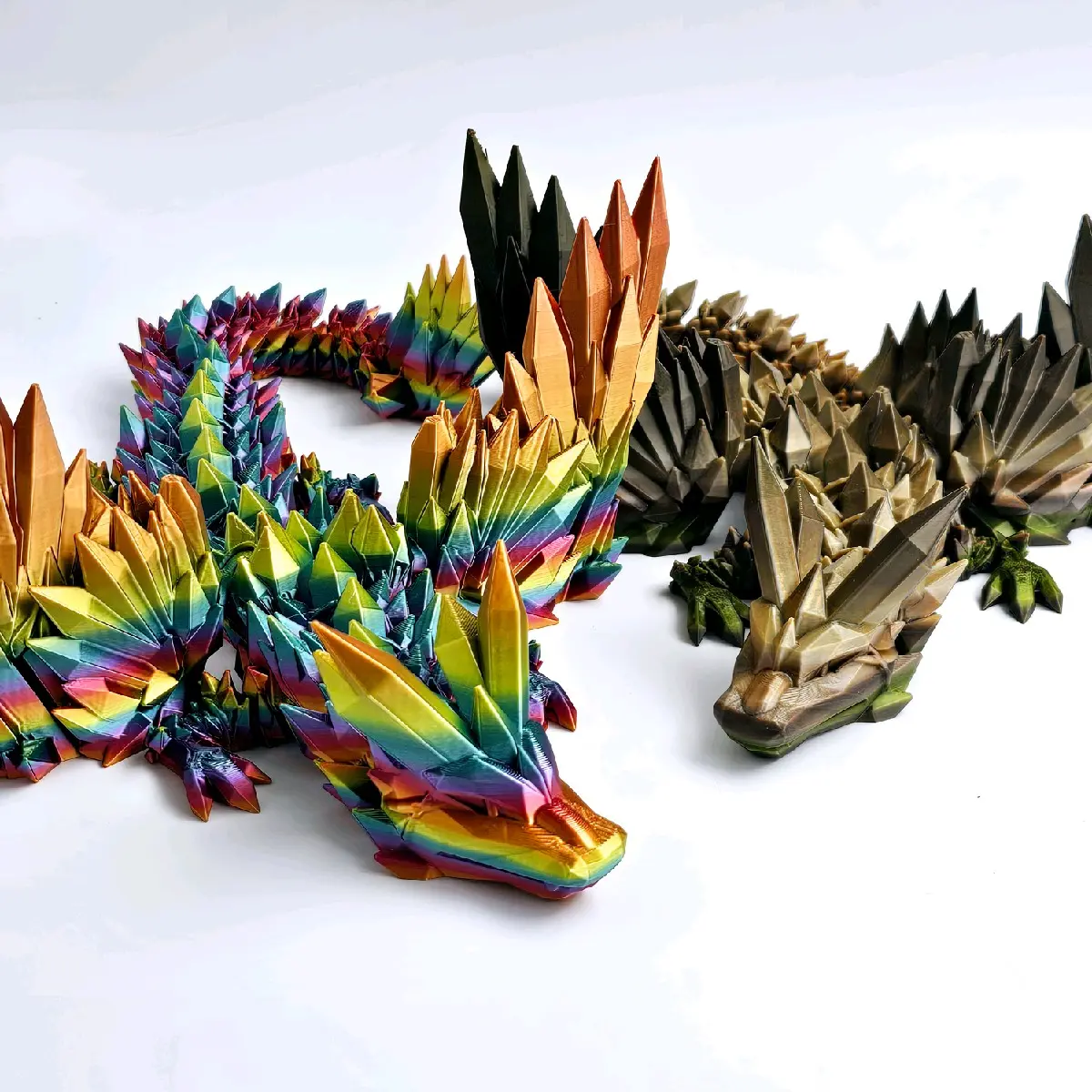 Cinderwing 3D Printed 18-inch Winged Crystal Dragon Figurine crystalwing3d Decor Lover Rainbow Colored Artwork for Room Shelf or Table Ornaments