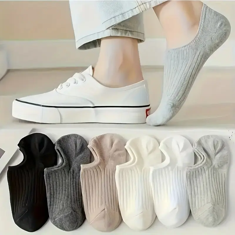 6 or 12 Pairs Women’s Mixed-Color Striped No-Show Boat Socks – Low-Cut Socks for Daily, Casual and Formal Wear