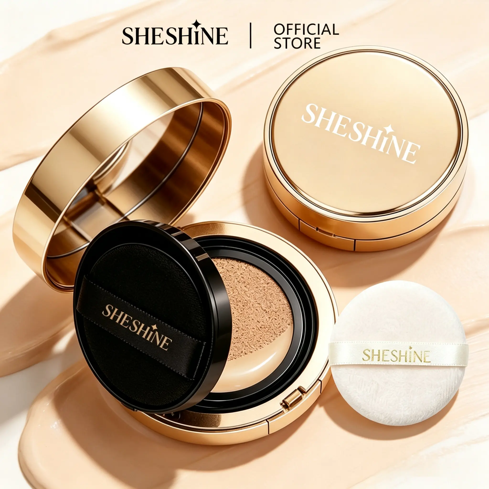 【A2】SHESHINE NOVO-Cushion BB + Compact Powder 2-in-1 Foundation with SPF 35+ Sun Protection and Hyaluronic Acid for Radiant Skin and Shine Control in 30 Seconds SHESHINE2002
