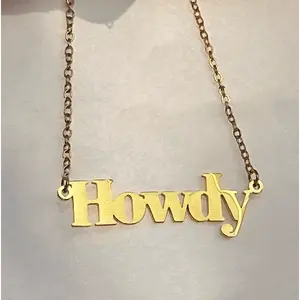 Gold Howdy Necklace