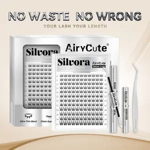 Silvora | AiryCute Velour Luxe Collection Upgrade Lashes Ultra-Dense Waterproof Long-Lasting | Venus Natural Daily Beginner-Friendly DIY Lashes Trendy Must-Have Clusters