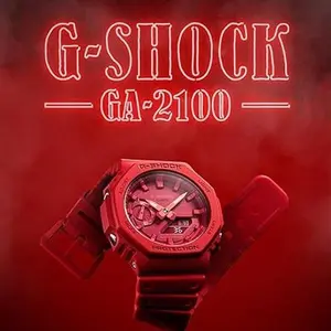 Casio G-shock Carbon Core Guard Ga-2100-4A Red Watch