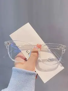 Unisex Anti-Eye Strain Transparent Glasses, Perfect for Computer & TV Use, Ideal for Reading & Gaming, Stylish Daily Eye Protection Accessory