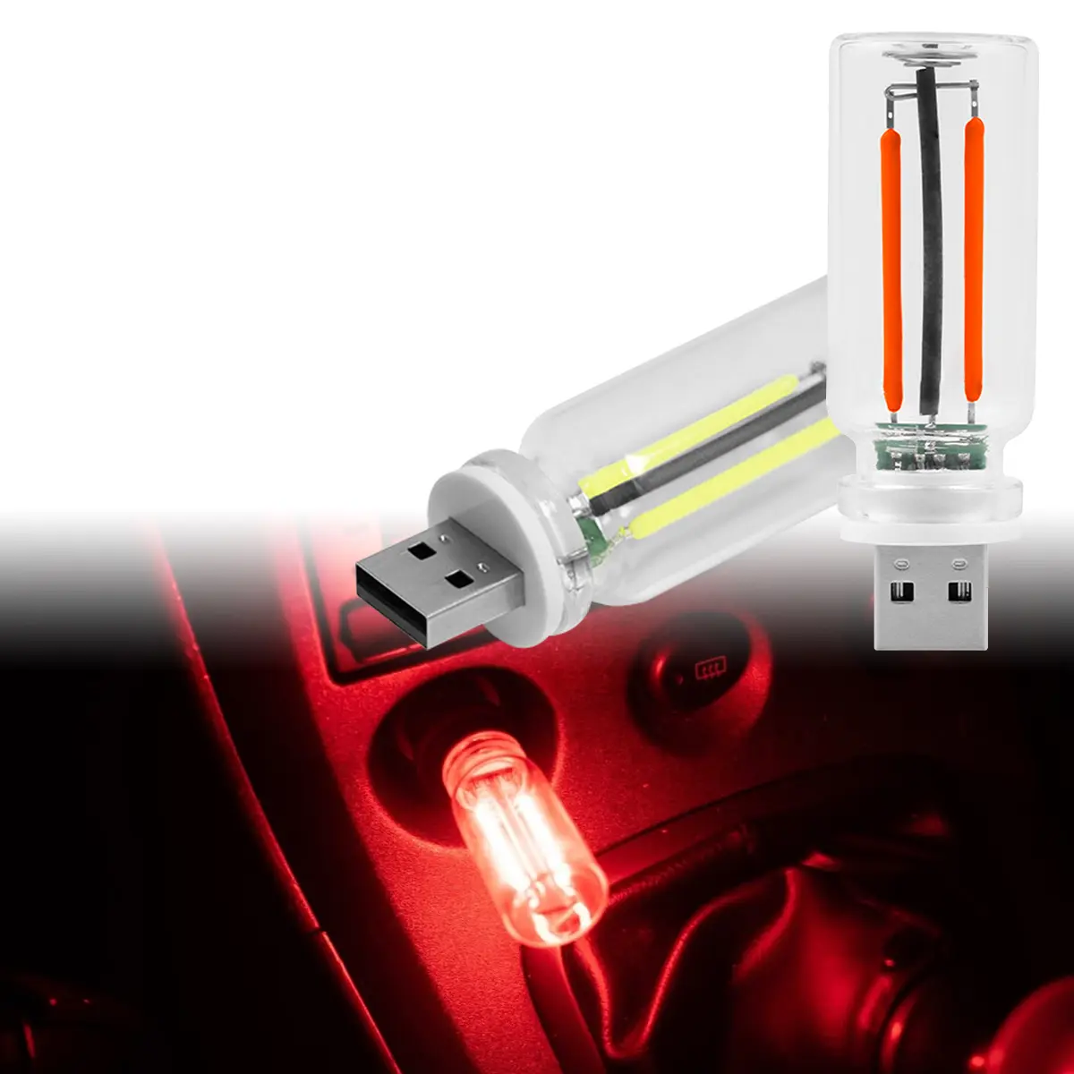 USB  Night Light Touch Control Dimming Bulb LED 5V Auto Interior Atmosphere Light Night Light Auto Colorful Decorative Lamp USB Charging Light