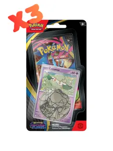 x3 Blister Packs of Pokemon Phantasmal Flames 1 Booster, 1 Promo, 1 Coin Each Mega Evolutions TCG Expansion