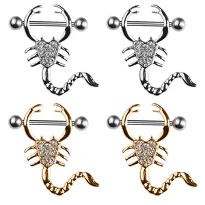 Scorpion Nipple Ring, Stainless Steel, Piercing Jewelry