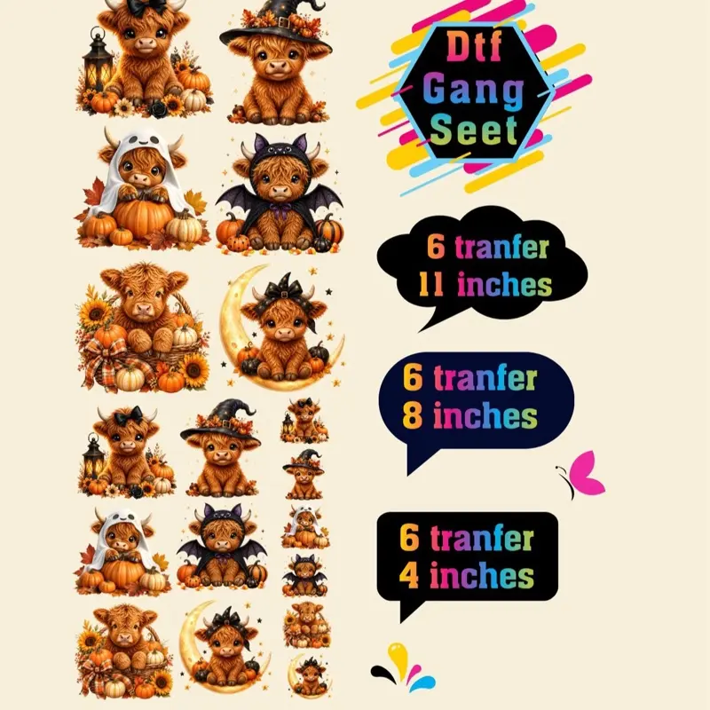 Halloween DTF gang sheet Printing Accesory -handmade Crafts Decor Material.