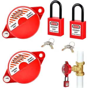 2Pcs Gate Valve Lockout Device with Safety Paclock Suited for 1to2-1/2 gate Valve Handles Gate Valve Lockout Water Spigot Lock for Outdoor Faucet Water Spigot Faucet Devices