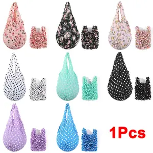 1pc Foldable & Expandable Tote Bag - Large Magic Elastic Stretch Suitable for Shopping, Reusable Polyester Storage Bag with Suitable for, Travel, Picnic, Gift, Durable Portable Space Saving Bag, Reusable Grocery Bag