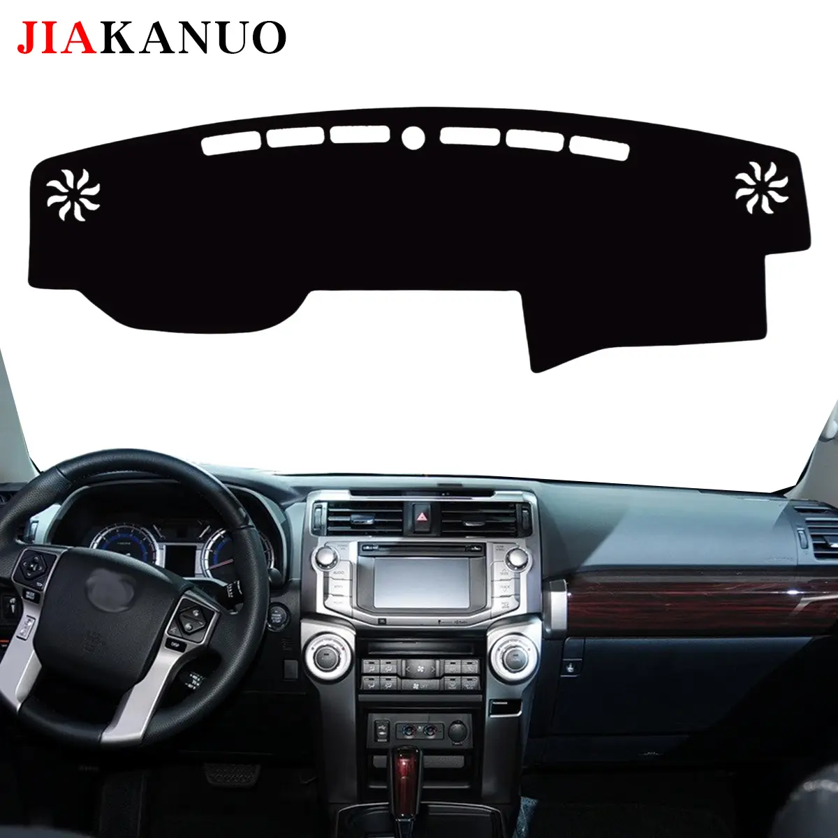 JIAKANUO Auto Car Dashboard Cover Mat Anti-Slip Anti-Vertigo for Toyota 4Runner 2010-2024 ,Black Custom Fit Dashboard Carpet Sunshield Protector Sun Protection Heat Insulation