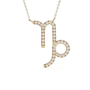 1.09 Carat Round Cut Lab Diamond Capricorn Zodiac Pendant