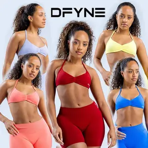 DFYNE Impact Sports Set - Seamless Sculpt Fit with Strappy Back High-Waisted Bottoms & Ultra-Flattering Activewear Look for Athletic Workout Clothing Sporty Breathable Outfits Athleisure Sweatsuit
