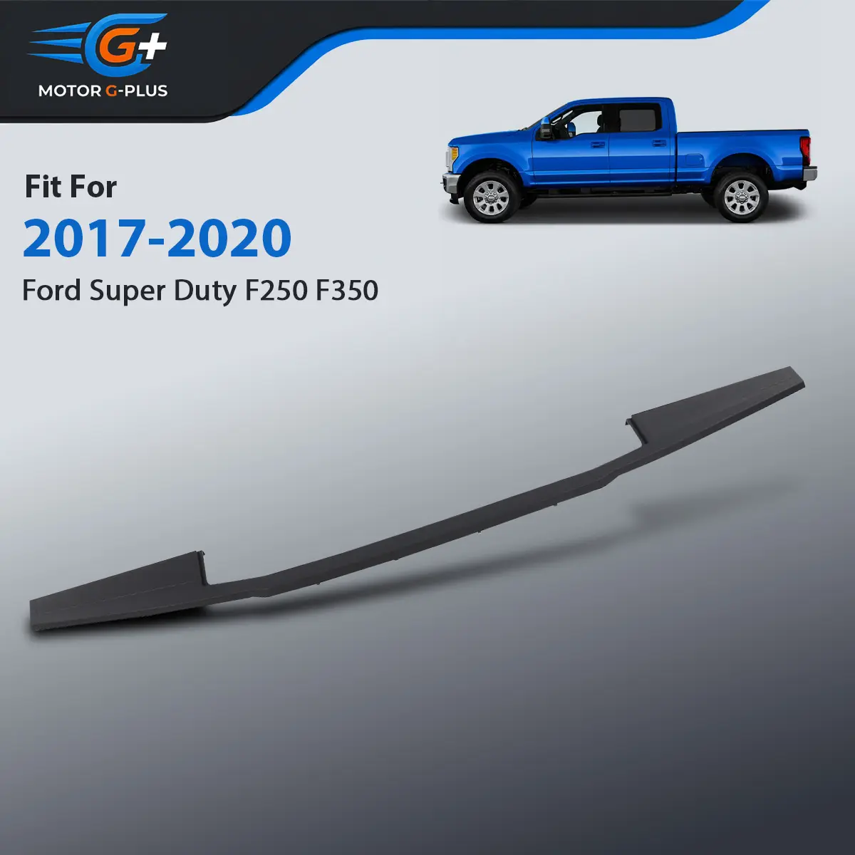 MOTOR GPLUS Black Textured ABS Plastic Molded Cap Tailgate Molding Trim Set - Automotive Vehicle Accessories for 2017-2022 Ford F250 F350 Super Duty Car Truck Exterior Trim