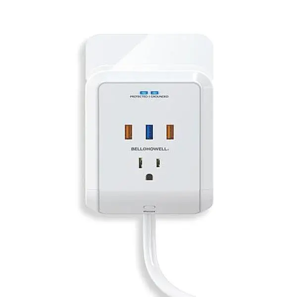 Bell & Howell Power Pro Surge Wall Charger w/3 AC & 3 USB Ports Bell & Howell Power Pro Surge Wall Charger w/3 AC & 3 USB Ports