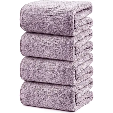 Bath Towels 2 or 4 Counts Large Bathroom Towels 35” x 63” Plush Soft Bath Towel for Shower Extra Absorbent Jumbo Bath Sheet Purple Home Goods