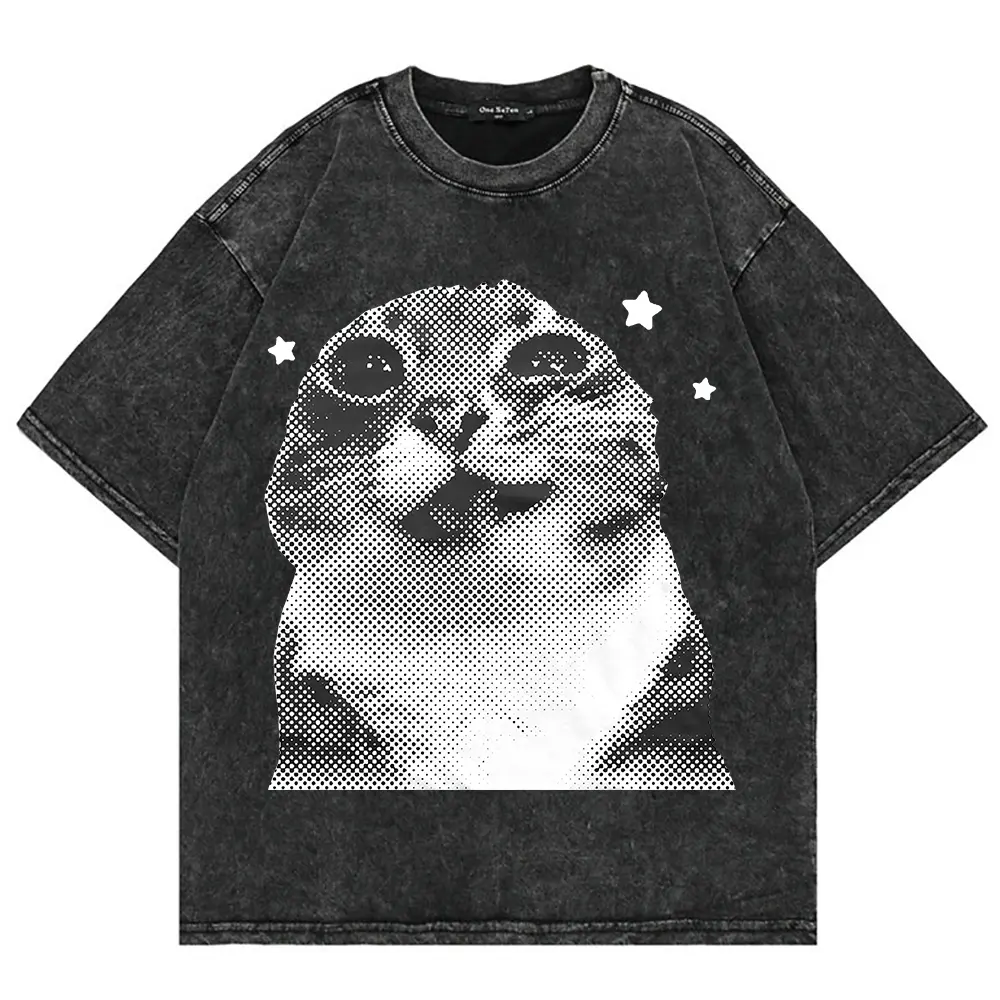 valentine shirts 100% Cotton Vintage Washed Y2k Funny Cat Meme T Shirt Fashion Men/Women Aesthetic Graphic Oversize Loose3 Acid Wash Tees Shirts Casual Streetwear